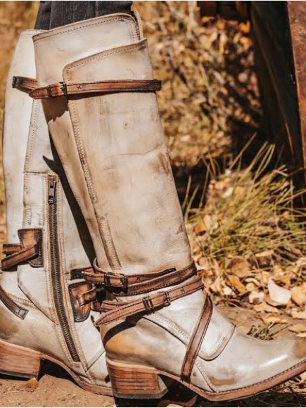 NWOT Freebird Gia Wide-Calf Leather Block Heeled Boot Size 8